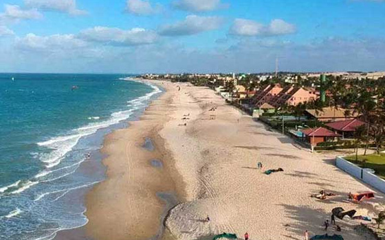 Vista aérea da praia do Cumbuco, em Caucaia